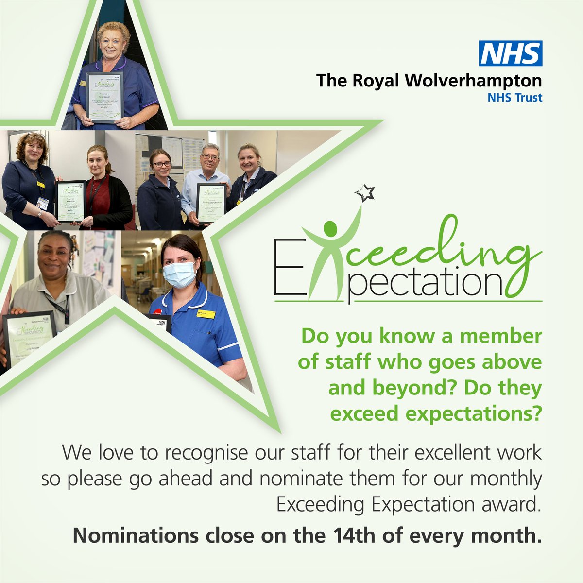 RWT_NHS's tweet photo. Nominations have now opened for our February #ExceedingExpectation award 🥳

Have you or a loved one been in hospital recently and received great care? If so, get nominating! 

Nominate by 14 February ➡️ https://t.co/YEYMCSsbmE https://t.co/O43P747DJB