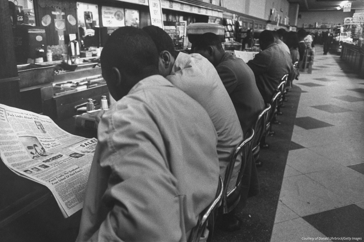 #OTD in 1960, 4 African American students attending @ncatsuaggies staged the first sit-in at the Woolworth's lunch counter in Greensboro, NC. Learn more about the African American tradition of activism on our Searchable Museum: s.si.edu/3XRUAZC #BlackHistoryMonth