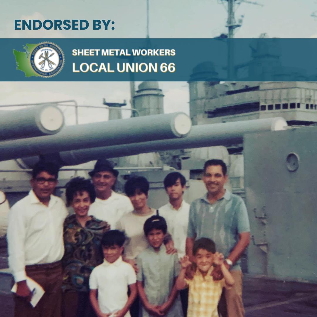 Proud to be endorsed by Sheet Metal Workers Local Union 66! With a family full of union members (including my Grampo the sheet metal worker!), I know the importance of supporting our workers. In Congress, I'll continue my fight for fair wages and safe conditions. @SMARTLocal66