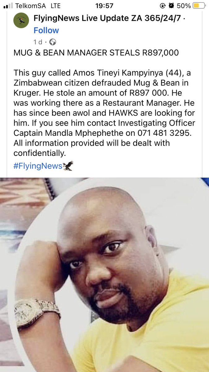 Leroy_Williams7's tweet image. @SAPoliceService  please just close this case nd stop wasting state resources. #Mugg&amp;amp;Bean and others were warned about hiring illegal foreigners 
@ChrisExcel102 
#Maphorisa
#PrinceKaybe