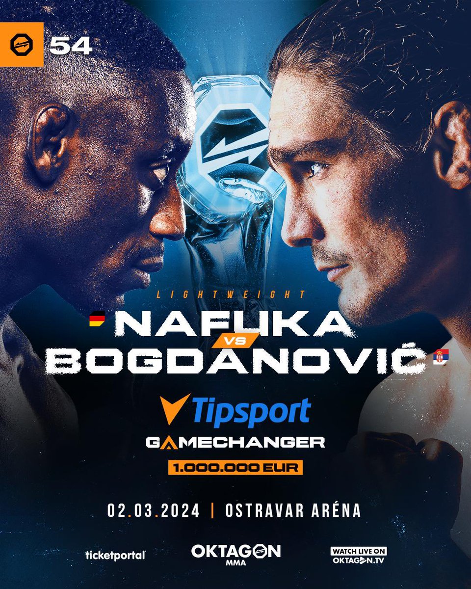 OktagonOfficial's tweet photo. 🚨 FIGHT ANNOUNCEMENT 🚨

One of the best prospects in Germany, Hafeni Nafuka (8-0) 🇩🇪 will face SBC lightweight  champion, Predrag Bogdanović (15-1) 🇷🇸 in the opening round of the €1 million Tipsport Gamechanger.

Who will advance at OKTAGON 54 in Ostrava on March 2? https://t.co/CWffdLdrGD