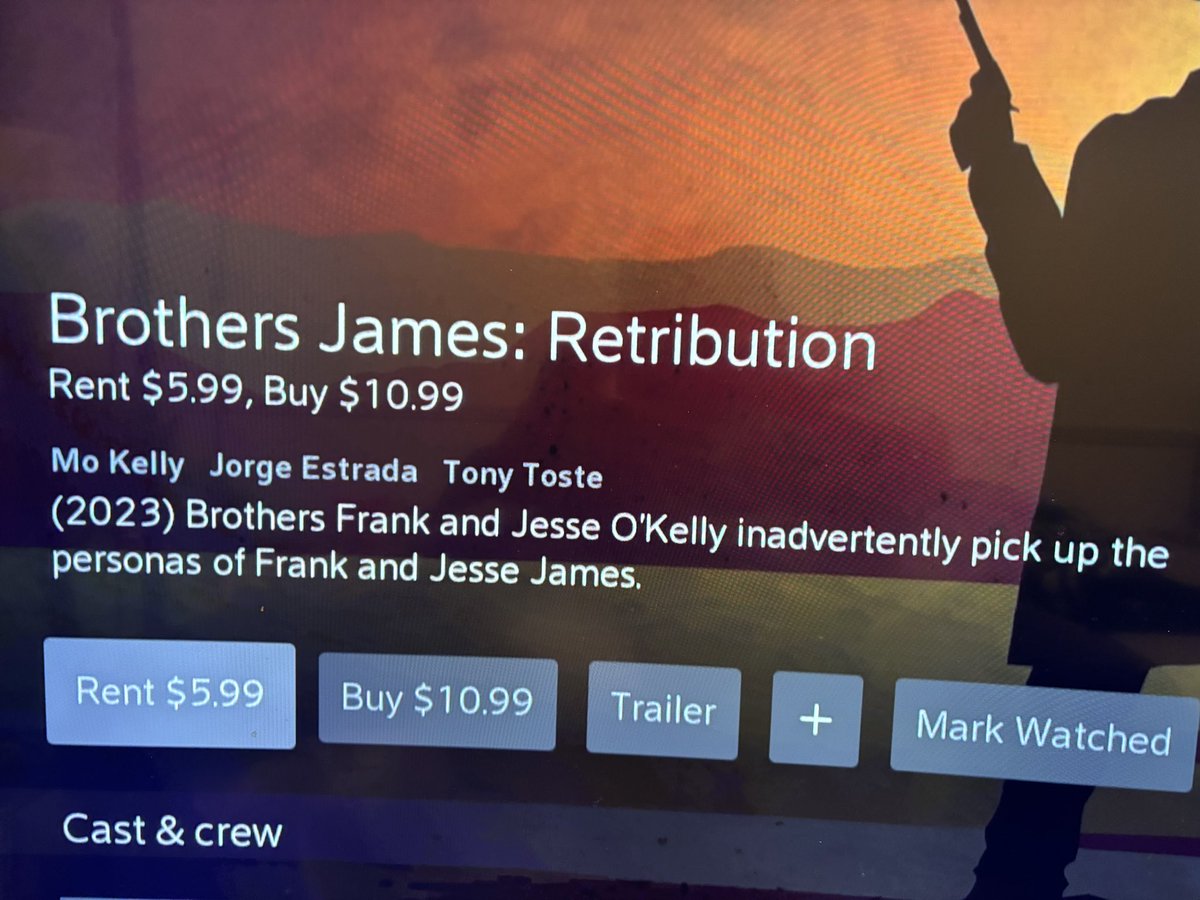 Rent Brothers James Retribution on COMCAST AND VUDU TODAY! More platforms releasing on Feb. 6th. I play supporting role Samuel Thomas and I also co-produced BJR! Well done team!