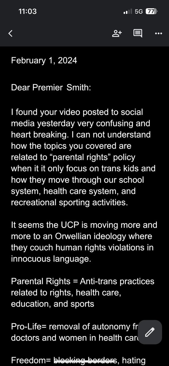 DEEMPATHY's tweet photo. An open letter to @ABDanielleSmith 

#TransRightsAreHumanRights #democracy #ableg https://t.co/0X3dPz98IK