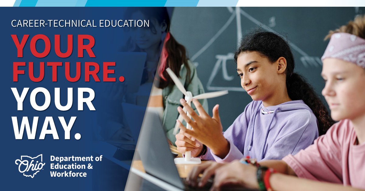 OHEducation's tweet photo. Countless success stories begin with career tech! We’re celebrating Career and Technical Education Month. #CareerTechOhio programs prepare students for every step on their learning journeys. View our new guide and explore career fields: https://t.co/1k3q0NfRht #CTEMonth https://t.co/xt3FIF0azb