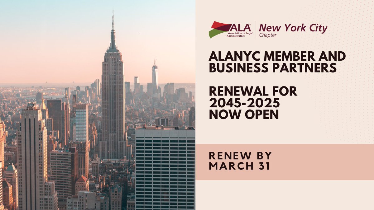 alanyc's tweet photo. Member and Business Partner 2024-2025 renewal is now open! We thank you for your support over the past twelve months and hope you will join us again this year. 
Members: https://t.co/JhDIWuYaMS
Business Partners: https://t.co/7ja5kXj58u
#alabuzz #membership https://t.co/QVWRj3JZFF