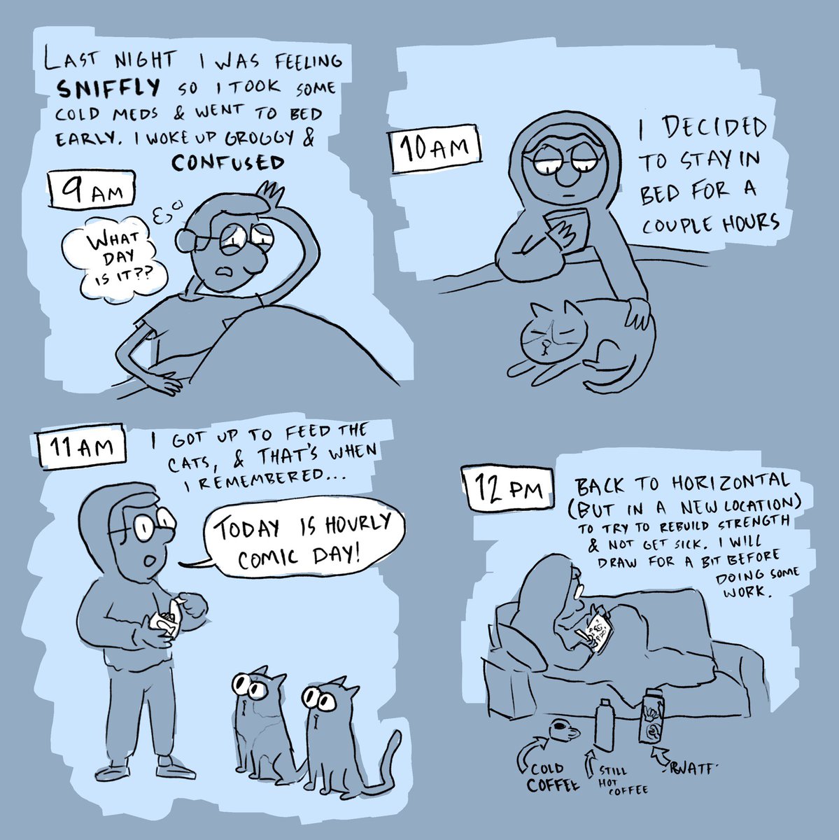 Fighting being sick today #hourlycomicday