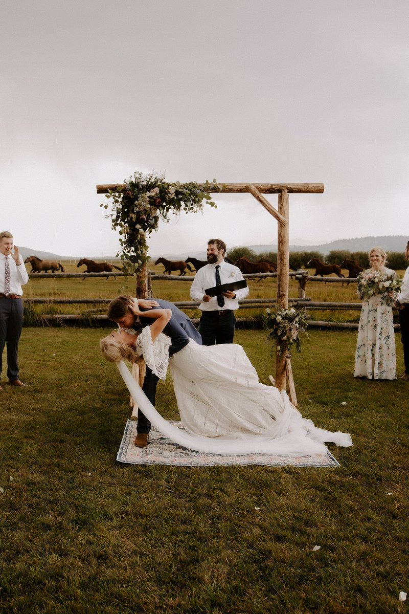 With the Tetons and horses as their witnesses 🥹