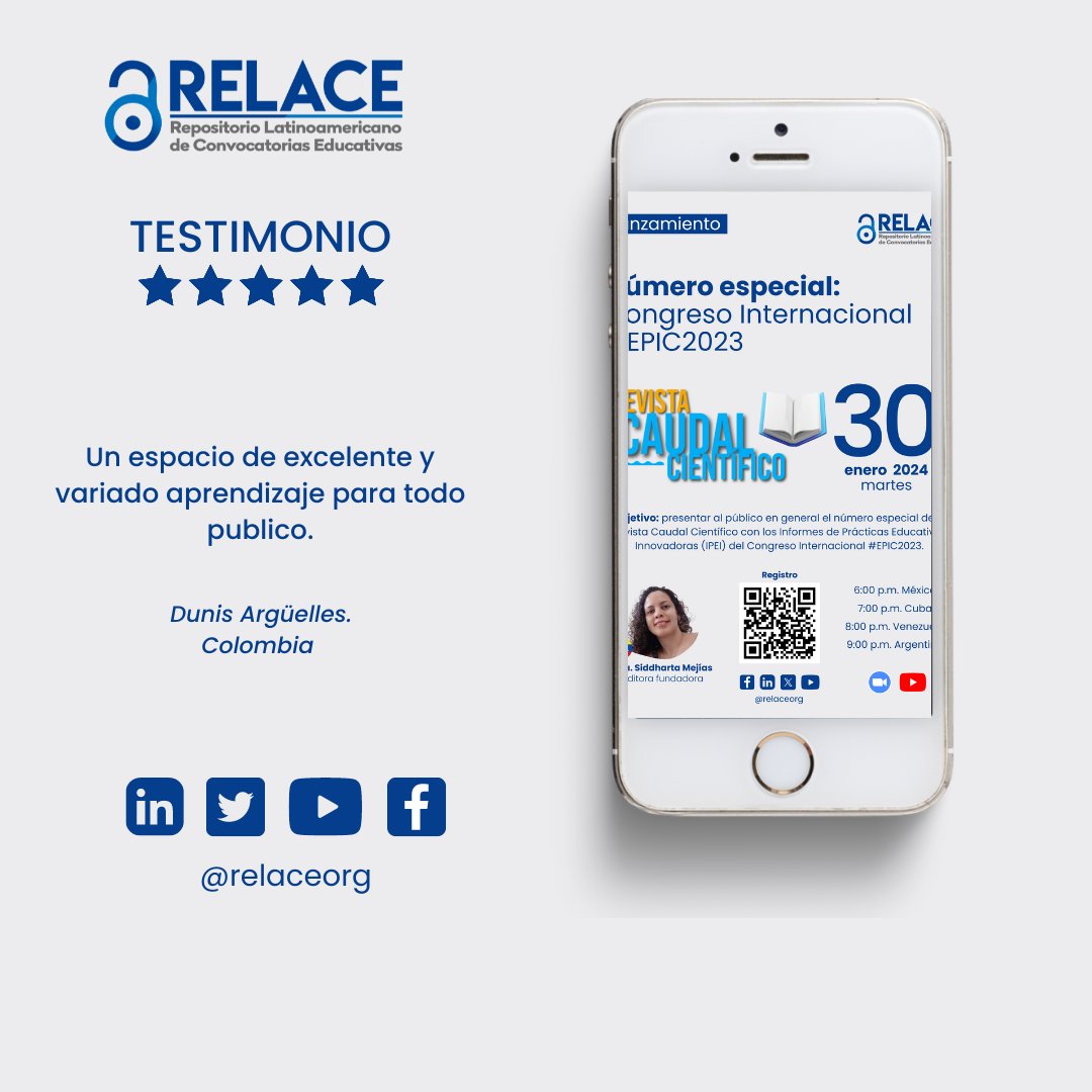 relaceorg's tweet image. Hola comunidad
El Número especial: Congreso Internacional #EPIC2023 fue todo un éxito

 Queremos expresar nuestro agradecimiento a Dunis Argüelles  (Colombia) por su valioso testimonio. 

📌 youtube.com/watch?v=nUS19K…

#EducacionInnovadora #CongresoEPIC2023  #TestimonioDestacado