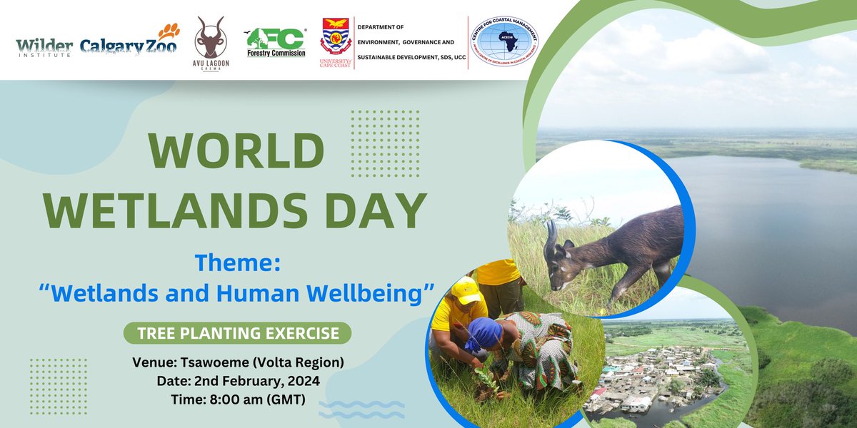 Coming up! Tree planting in celebration of World Wetlands Day on the 2nd February 2024 at Tsawoeme in the Volta Region. @WilderInstitute @calgaryzoo @forestrycommgh @the_ACEProject @UCCGH_Official @AAU_67