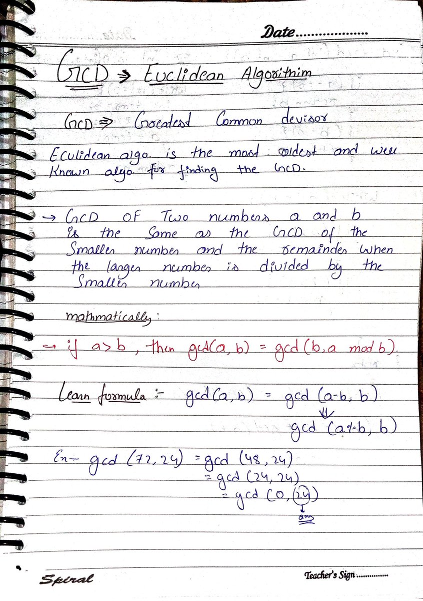 vikash_code's tweet image. 29/100 Days of learning DSA in Cpp.

Learnt about - Euclidean algorithm to find gcd.

#100DaysOfCode
#LearnInPublic
#DSA