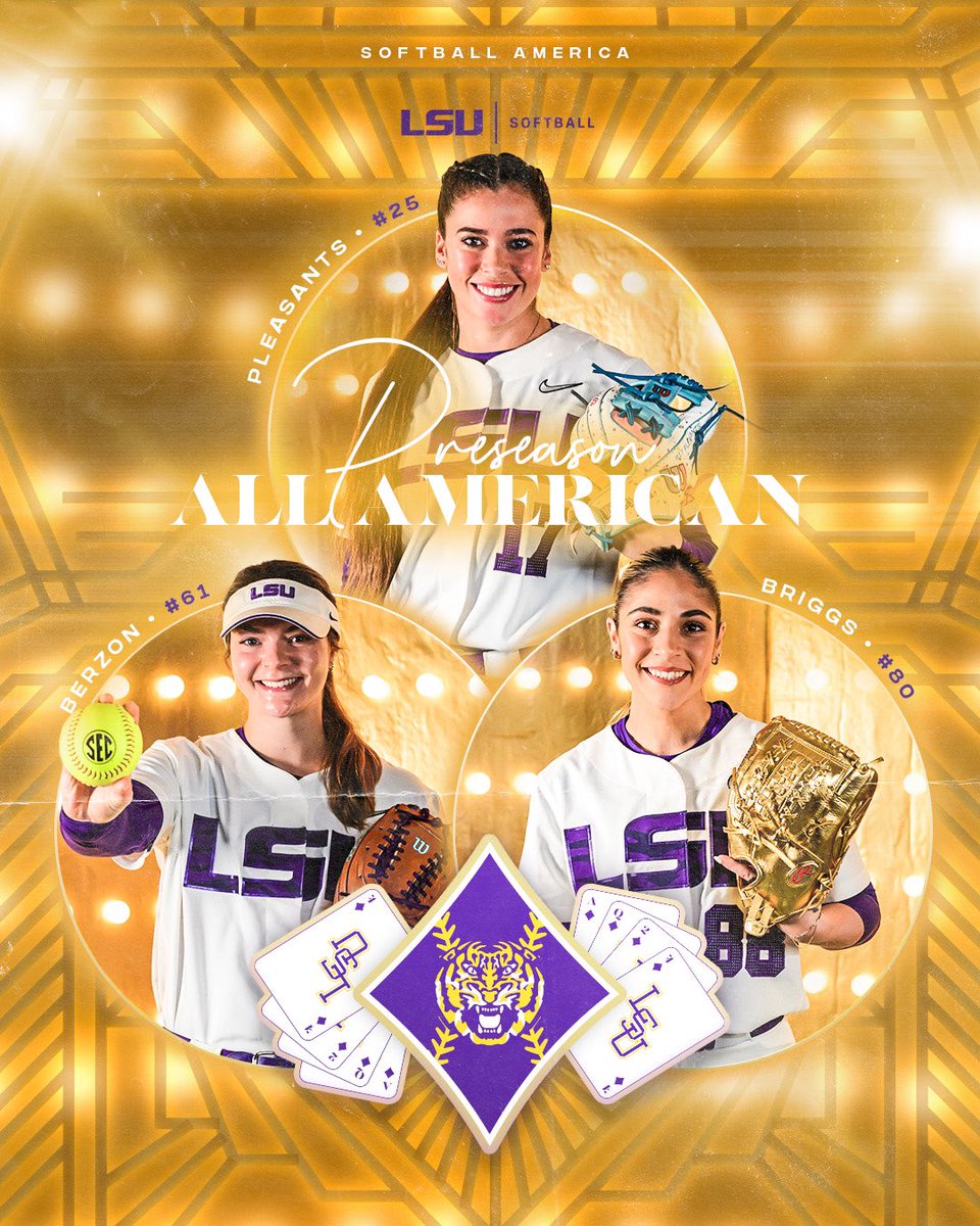 Taylor Pleasants has been named a preseason All-American, and Sydney Berzon and Ciara Briggs joins her in the Softball America’s Top 100 Player Rankings! #DealUsIn