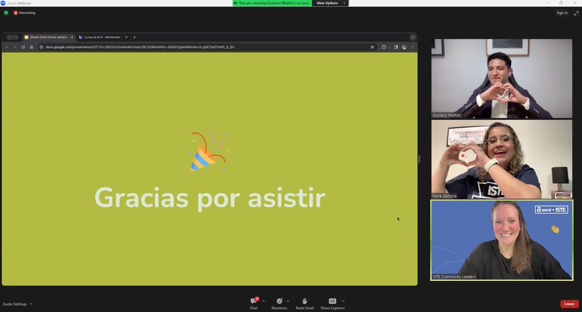 Anoche iniciamos una nueva de serie de Webinarios orgnizado por el equipo #ISTECommunityLeaders. Lo que lo hace tan especial es que ¡fue en español!. Gracias a @ISTEOfficial, @gomnrz, @gret, @OlgaKazarina4  ¡Vamos juntos por la #innovación en la #educacion para #LatinoAmerica