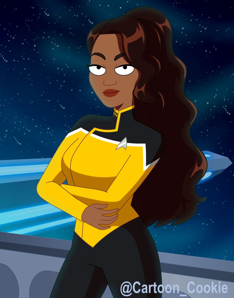 Having some fun drawing a Lower Decks version of the fabulous @MicaBurton #startreklowerdecks