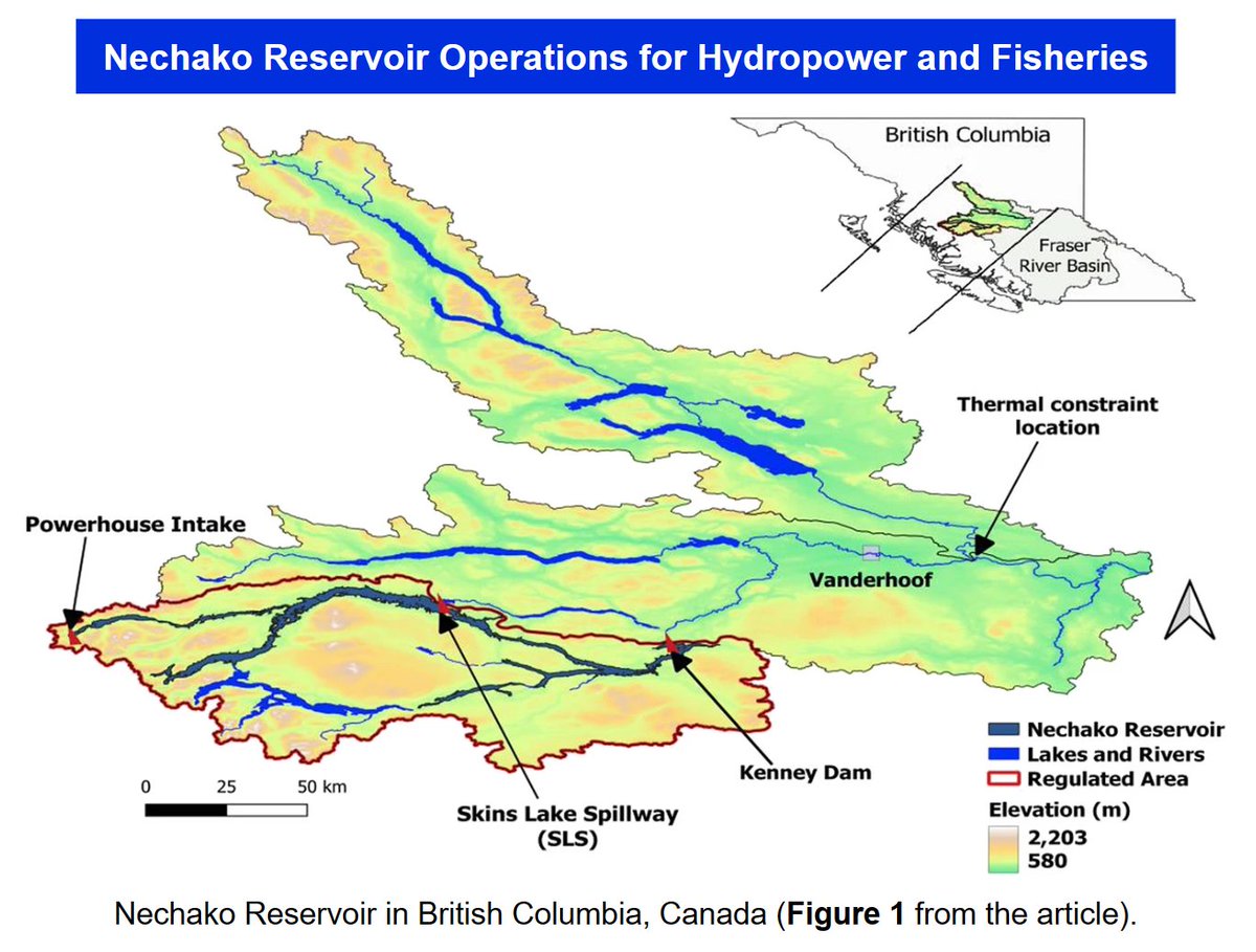 In British Columbia, Canada, the operation of the Nechako Reservoir will impact hydropower production, fisheries, and salmon migration. Reservoir adaptation is needed to manage the adverse impact on these interconnected systems. doi.org/10.1007/s10584…