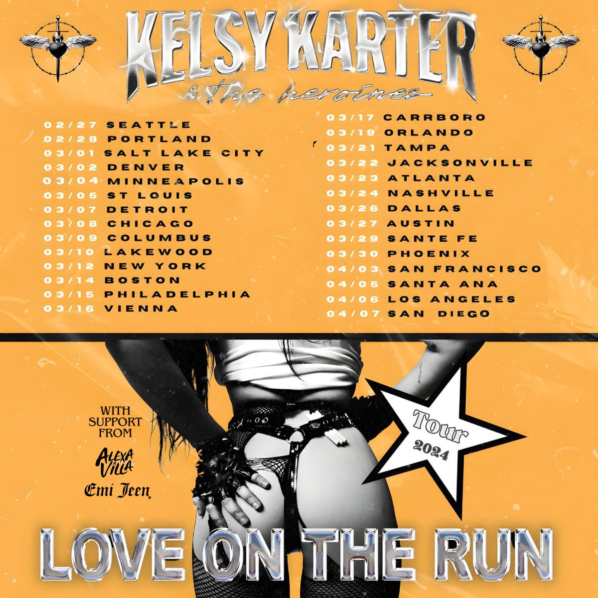 US TOUR STARTS THIS MONTH!!! Get your tickets and VIP upgrades kelsykarterandtheheroines.com ROCK N ROLL!