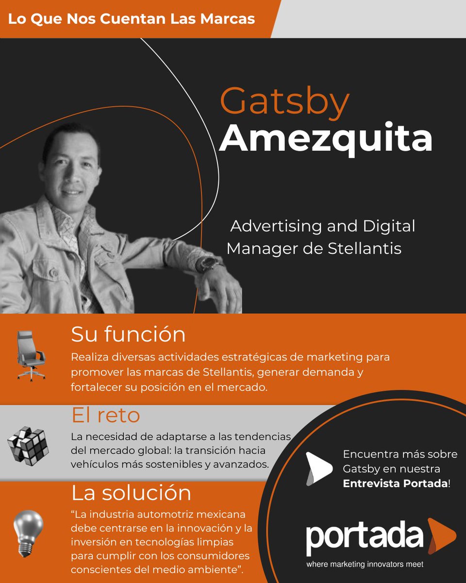 Gatsby Amezquita, Advertising and Digital Manager de Stellantis, nos habla de los mayores retos que enfrenta la industria automotriz desde el punto de vista del #marketing.

Aquí la entrevista: bit.ly/3uiBgeA

#marketingautomotriz #marketingdeautos