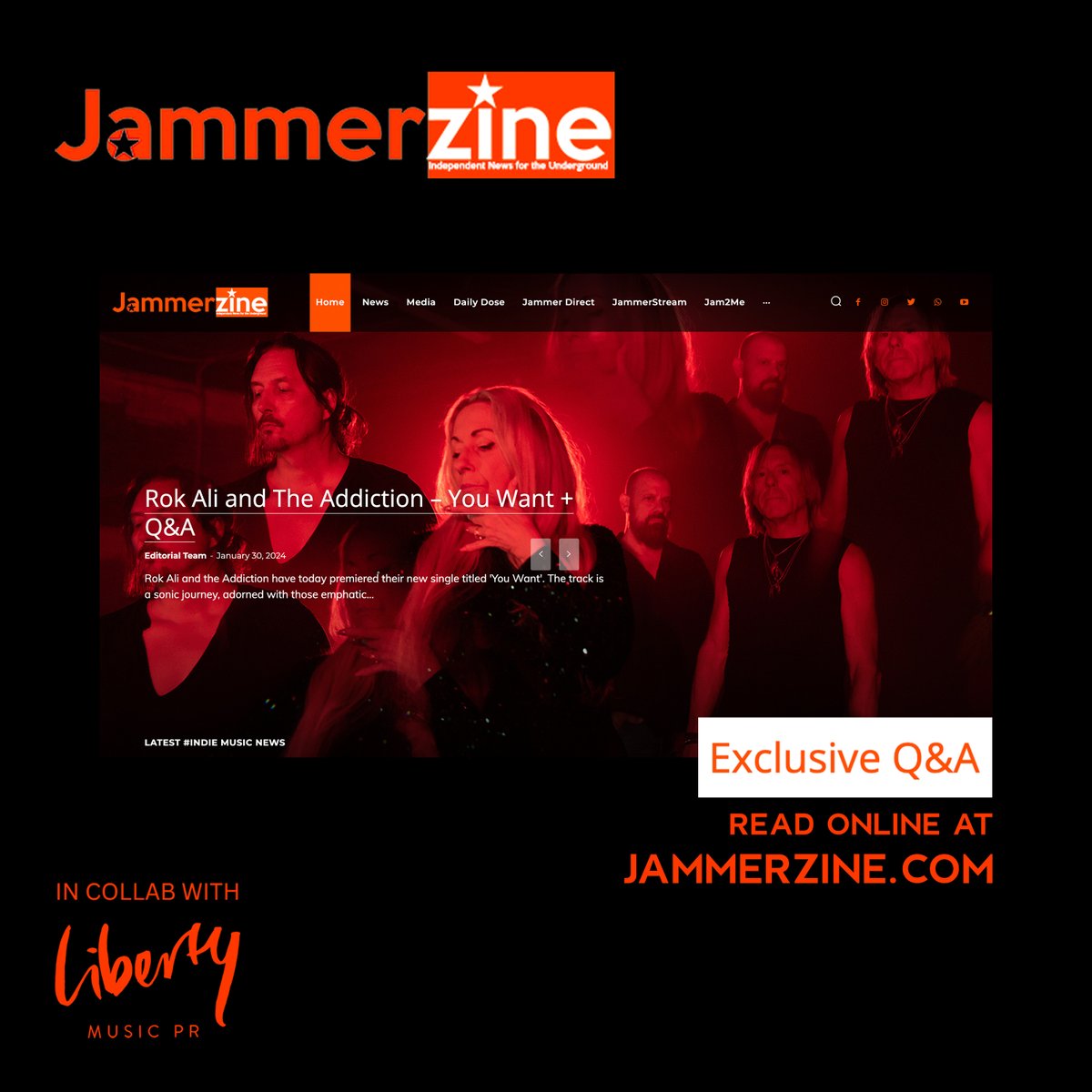 Thank you @jammerzine + @JammerDirect for featuring “You Want.” We are so appreciative! Read the full article here: jammerzine.com/rok-ali-and-th… @LibertyMusicPR #rock #heavyrock #rockmusic #rockband #hardrock #hardrockband #darkhardrock #progrock #altrock #metal #metalhead