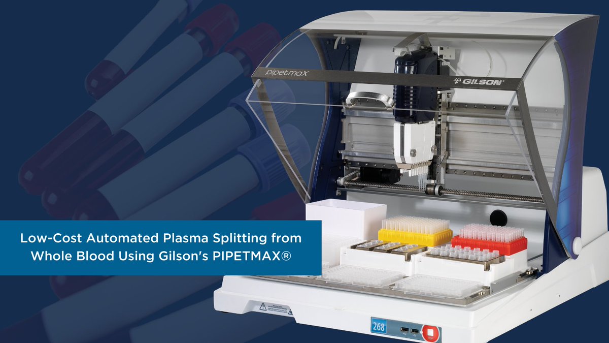 Gilson (@gilsoninc) on Twitter photo Blood plasma can be used in many clinical tests. 
In the following technical note, we describe the use of PIPETMAX® for pipetting plasma from a whole blood sample. 
Download your copy here: bit.ly/3T2n8Qx #automation #biotech Blood plasma can be used in many clinical tests. 
In the following technical note, we describe the use of PIPETMAX® for pipetting plasma from a whole blood sample. 
Download your copy here: bit.ly/3T2n8Qx #automation #biotech