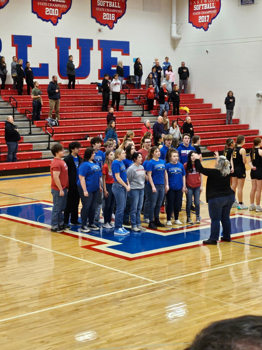 Lakewood A Capella brought the house down singing the Star Spangled Banner last night at the Girl's Varsity basketball game vs. Watkins.