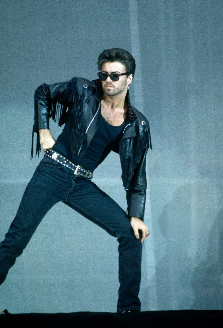 George Michael during Wham!'s last concert at Wembley Stadium in London on June 28, 1986.