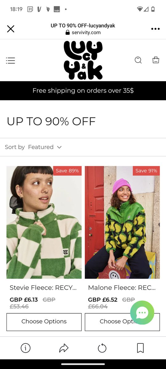 Steph (@stephclarkeuk) on Twitter photo Hi <a href="/LucyandYak/">Lucy & Yak</a> just saw this scam version of your site advertised to me on Facebook. Obviously a scam as price is in USD and is like £3 an item but wanted to make you aware if there's something you can do to report it.
Says the website is servivity.com Hi <a href="/LucyandYak/">Lucy & Yak</a> just saw this scam version of your site advertised to me on Facebook. Obviously a scam as price is in USD and is like £3 an item but wanted to make you aware if there's something you can do to report it.
Says the website is servivity.com