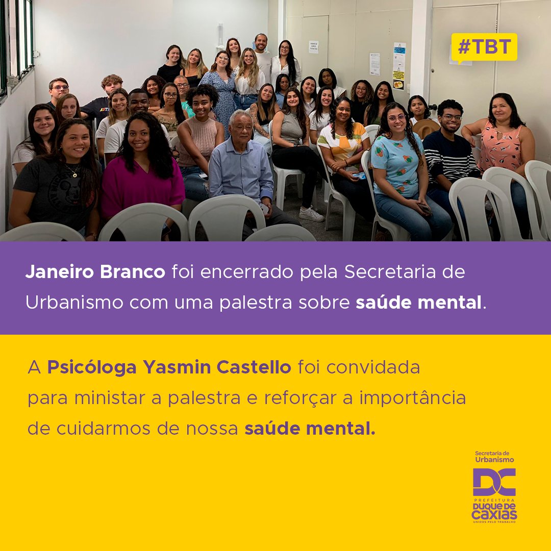 SMUDC_'s tweet photo. E o #TBT de hoje é sobre a palestra que tivemos com a Psicóloga Yasmin Castello nesse encerramento do Janeiro Branco, mês da conscientização da saúde mental.

#duquedecaxias #smu #janeirobranco #saudemental #cuidedevocê https://t.co/HRqrzQPZwk