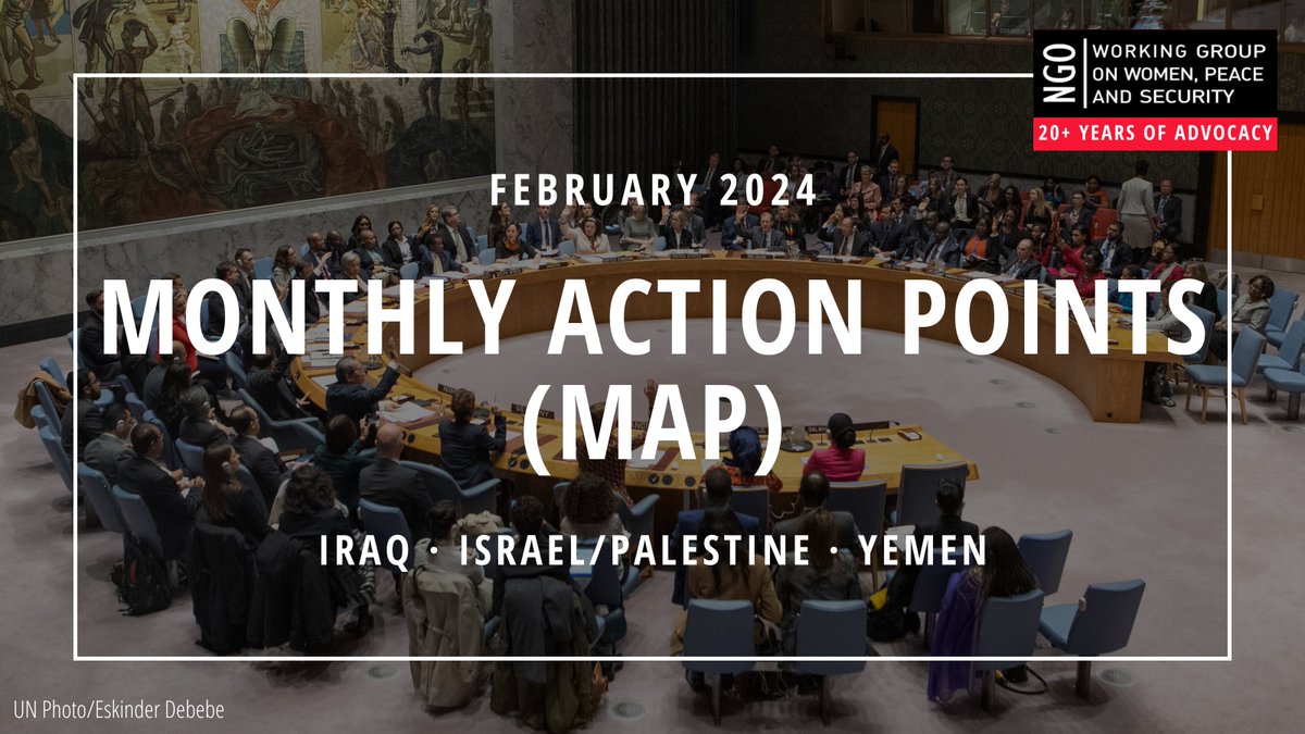 Our Monthly Action Points for February are now available, with #UNSC recommendations on #Iraq, #Israel / #Palestine and #Yemen. Read the MAP here: wps.ngo/MAP02-2024