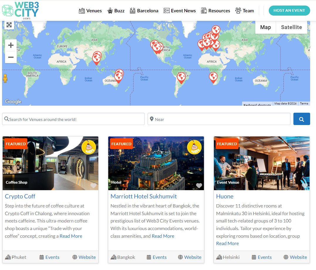 Hmm....the @web3cityevents map is starting to look better and better.
At least when you will want to throw a #Cardano event around the world, you will know where to do it.
Tomorrow we will be listing venues in Ghana 🔥, courtesy of <a href="/Cardanoghana/">Cardano Ghana Community</a>
