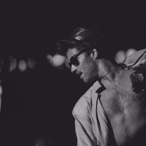 George Michael performing during ‘The Big Tour’ in 1985.