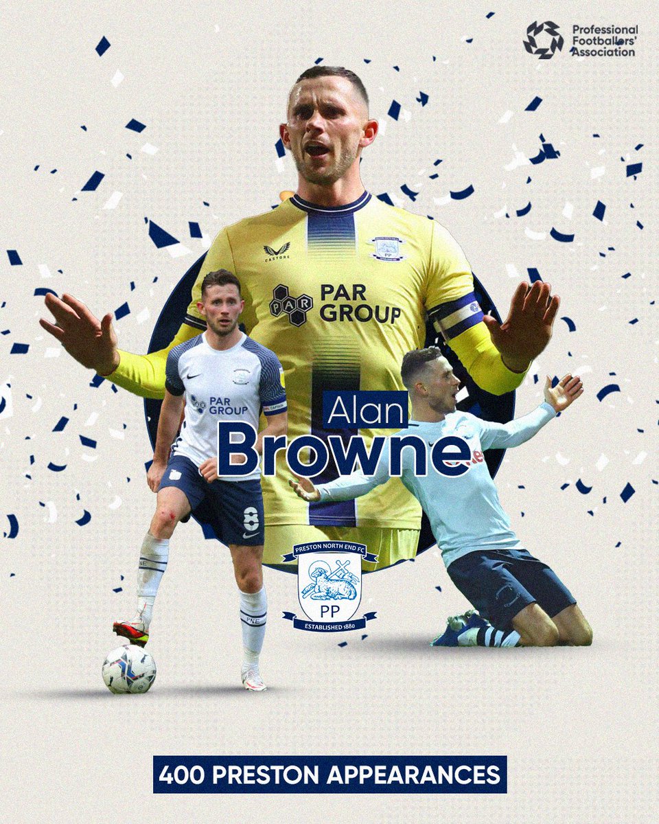 PFA (@pfa) on Twitter photo 400 up at <a href="/pnefc/">Preston North End FC</a>.
An incredible milestone reached on Saturday. Congrats, <a href="/Alan__Browne/">Alan Browne</a> ๐ 400 up at <a href="/pnefc/">Preston North End FC</a>.
An incredible milestone reached on Saturday. Congrats, <a href="/Alan__Browne/">Alan Browne</a> ๐
