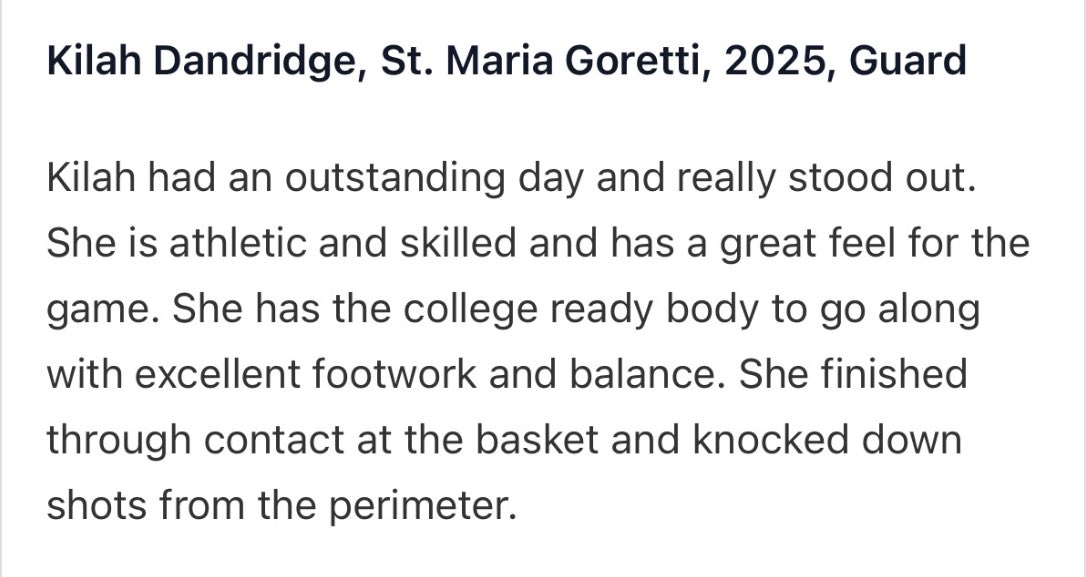 Thank you for the write up‼️

<a href="/PGHMaryland/">Prep Girls Hoops Maryland/DC</a> x <a href="/695HOOPS/">Coach Al</a> 
<a href="/SMG_LadyGaelsBB/">St. Maria Goretti Lady Gaels 🏀</a>