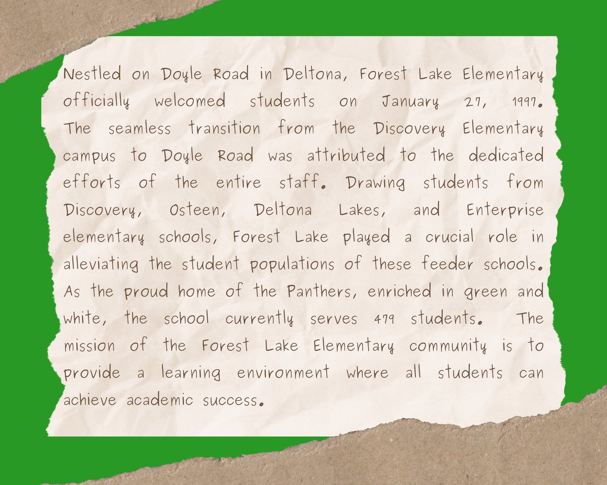 Nestled on Doyle Road in Deltona, @ForestLakeVCS officially welcomed students on January 27, 1997. #VCSThrowbackThursday