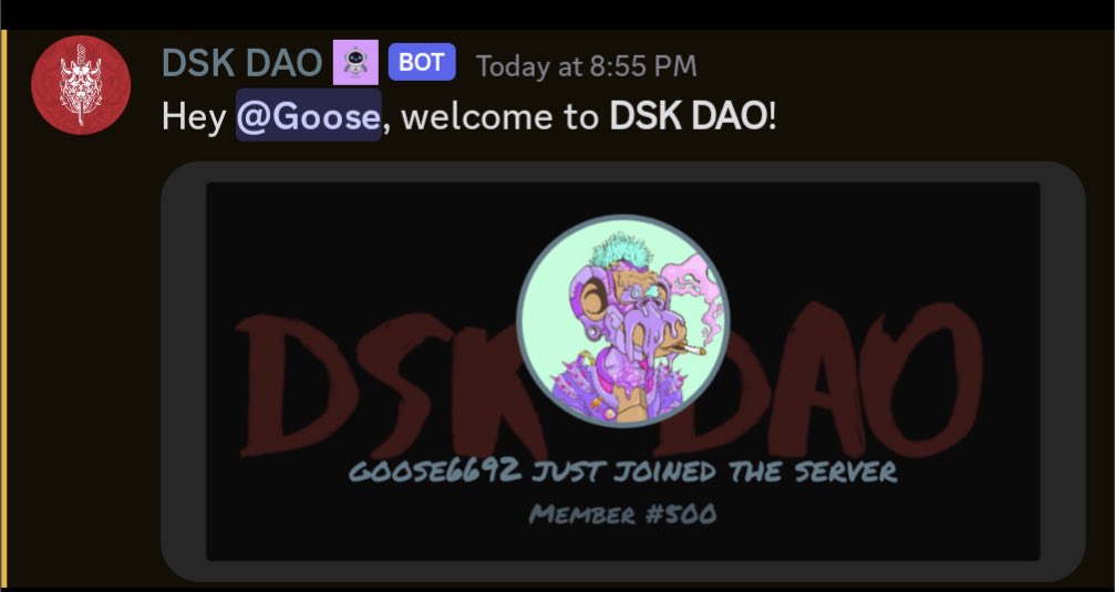 I’m not willing to sell your opportunity for hype

DSK discord just hit 500 members for the first time ever, many are dormant accounts from the OG days 

We could have thousands in our discord if I pleased.. but that would take opportunity away from the genuine ones  

I’m not