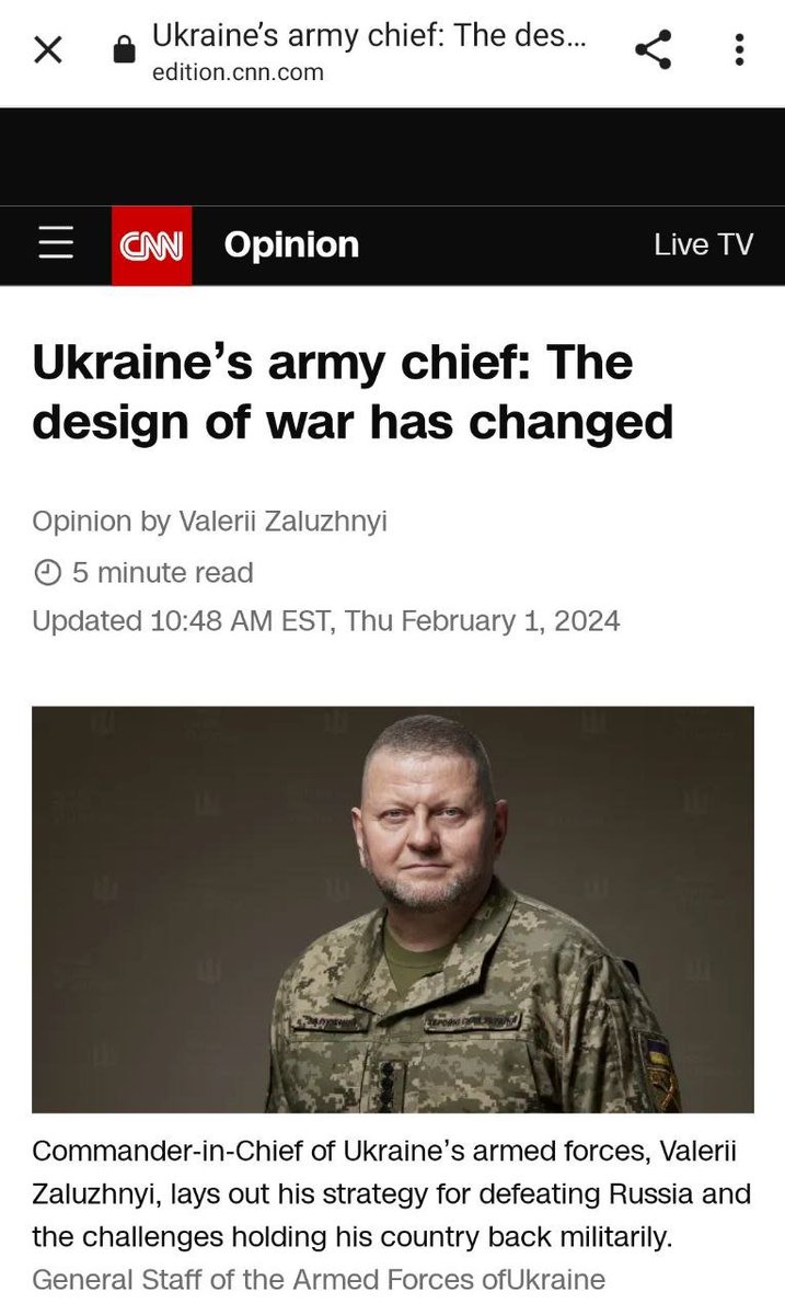 InformNapalm (@informnapalm) on Twitter photo '#Ukraine’s army chief: The design of war has changed' <a href="/CNN/">CNN</a> . Commander-in-Chief of Ukraine’s armed forces <a href="/CinC_AFU/">Commander-in-Chief of the Armed Forces of Ukraine</a>, Valerii Zaluzhnyi, lays out his #strategy for defeating #Russia and the challenges holding his country back militarily. edition.cnn.com/2024/02/01/opi… '#Ukraine’s army chief: The design of war has changed' <a href="/CNN/">CNN</a> . Commander-in-Chief of Ukraine’s armed forces <a href="/CinC_AFU/">Commander-in-Chief of the Armed Forces of Ukraine</a>, Valerii Zaluzhnyi, lays out his #strategy for defeating #Russia and the challenges holding his country back militarily. edition.cnn.com/2024/02/01/opi…