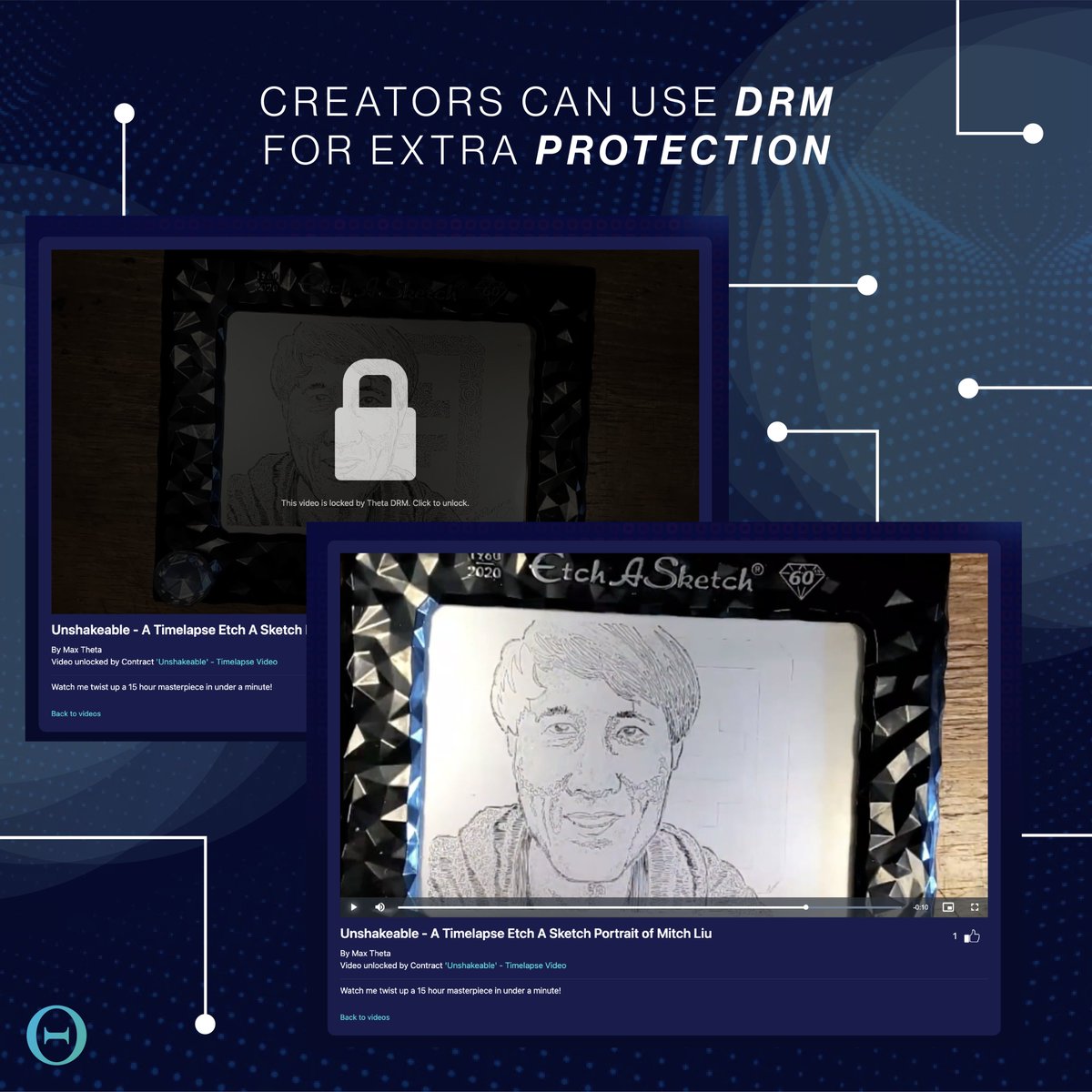 OpenTheta's tweet photo. 🔐🎬 Safeguard your creations on #OpenTheta. Choose DRM protection for your videos to maintain control and security. Peace of mind for creators in the digital age. #DRMProtection #SecureContent #DigitalRights https://t.co/VhU0FmmQUE