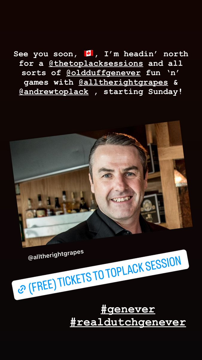 Old Duff Genever is FINALLY launching in Canada! <a href="/philipduff/">Philip Duff</a> will be in Toronto from Sunday - Wednesday, and you can reserve your (free) ticket to his #ToplackSessions Genever seminar on Monday riiiiiiight here: eventbrite.com/e/genever-mast… #genever #realdutchgenever