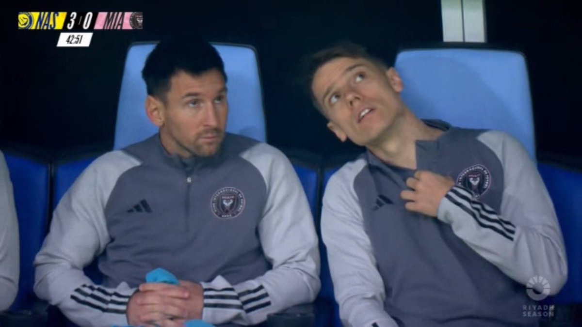 As reações de Cristiano Ronaldo e Lionel Messi.

#AlNassr #InterMiami #InterMiamivsalnassr
