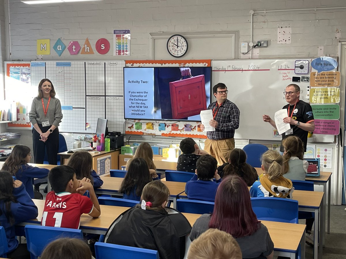 spsprimary's tweet photo. Years 5&amp;6 really enjoyed their session today with Matt and colleagues from HMRC.
Many thanks to them for visiting and sharing fascinating junior tax facts 😁 and taking part in our @NSPCC Number Day @HMRCgovuk @HMRCcareers @HMRCpressoffice https://t.co/61Gl2akazf