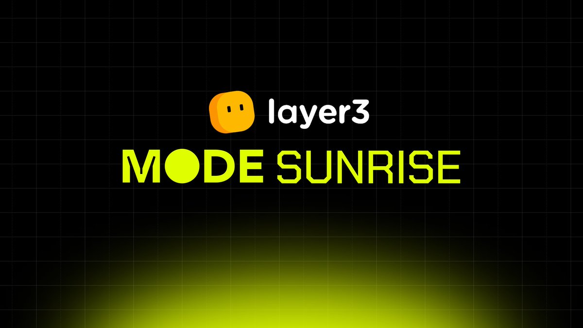 Mode Sunrise Campaign is Live on Layer3 🟡 We're launching a campaign on @layer3xyz featuring on-chain tasks. It's your chance to dive into the Mode ecosystem and earn rewards for your participation. Get ready to bridge, explore, and earn 👇 layer3.xyz/collections/ex… 🌉 Bridge