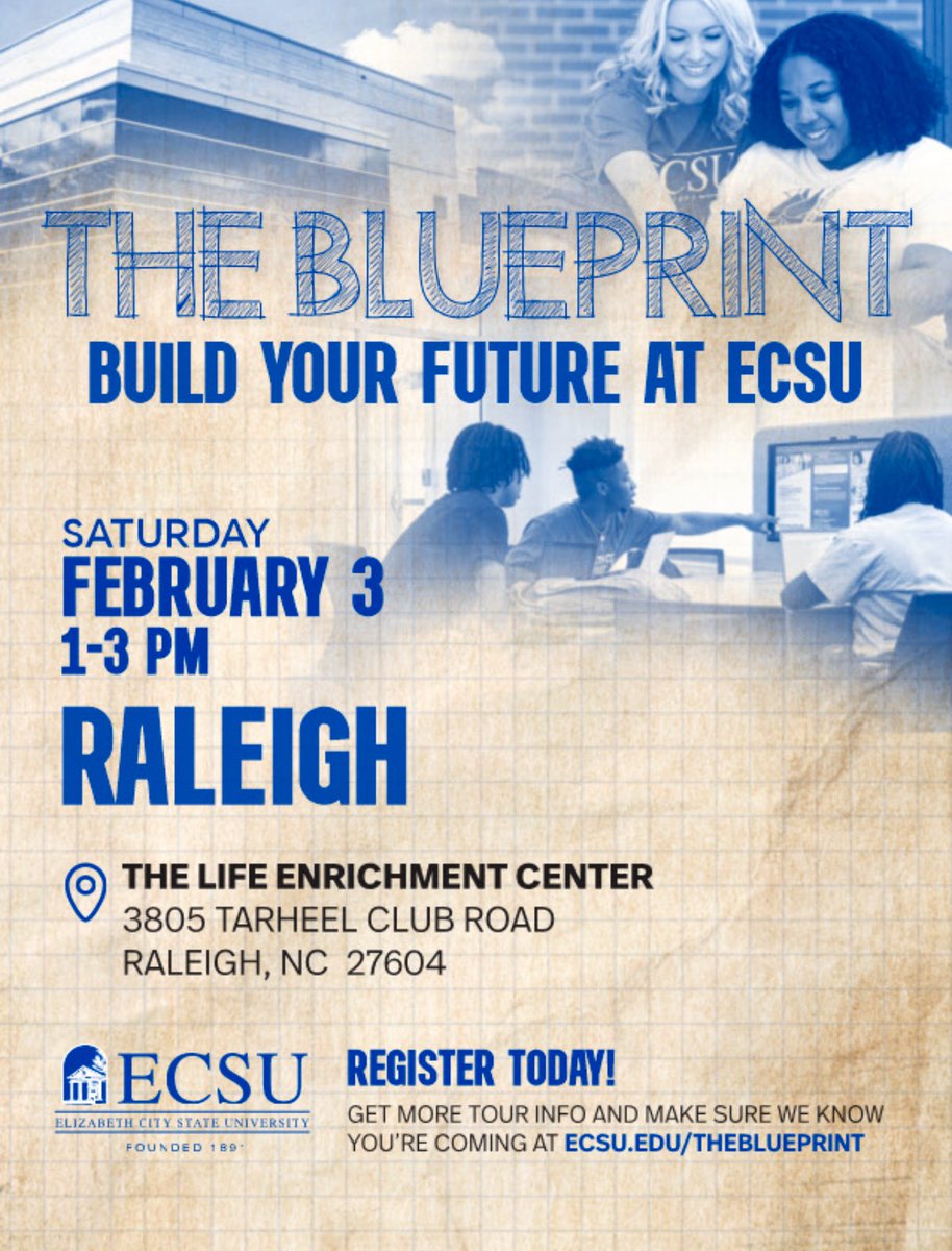 ‼️‼️‼️Attention‼️‼️‼️ Raleigh NC and surrounding area recruits , this is a golden opportunity that you don't want to miss! The ECSU Blueprint tour will be in your area, and I will be in attendance!!! The university will be admitting students on the spot and giving away…