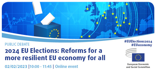 Join tomorrow's online debate on #EUElections2024 and a more resilient #EUeconomy for all with speakers from civil society, @EU2024BE, @epc_eu, @BusinessEurope, @etuc_ces, and @social_platform. ➡️ Programme : europa.eu/!7bpNPN ➡️ Webstream : europa.eu/!xGVJQP