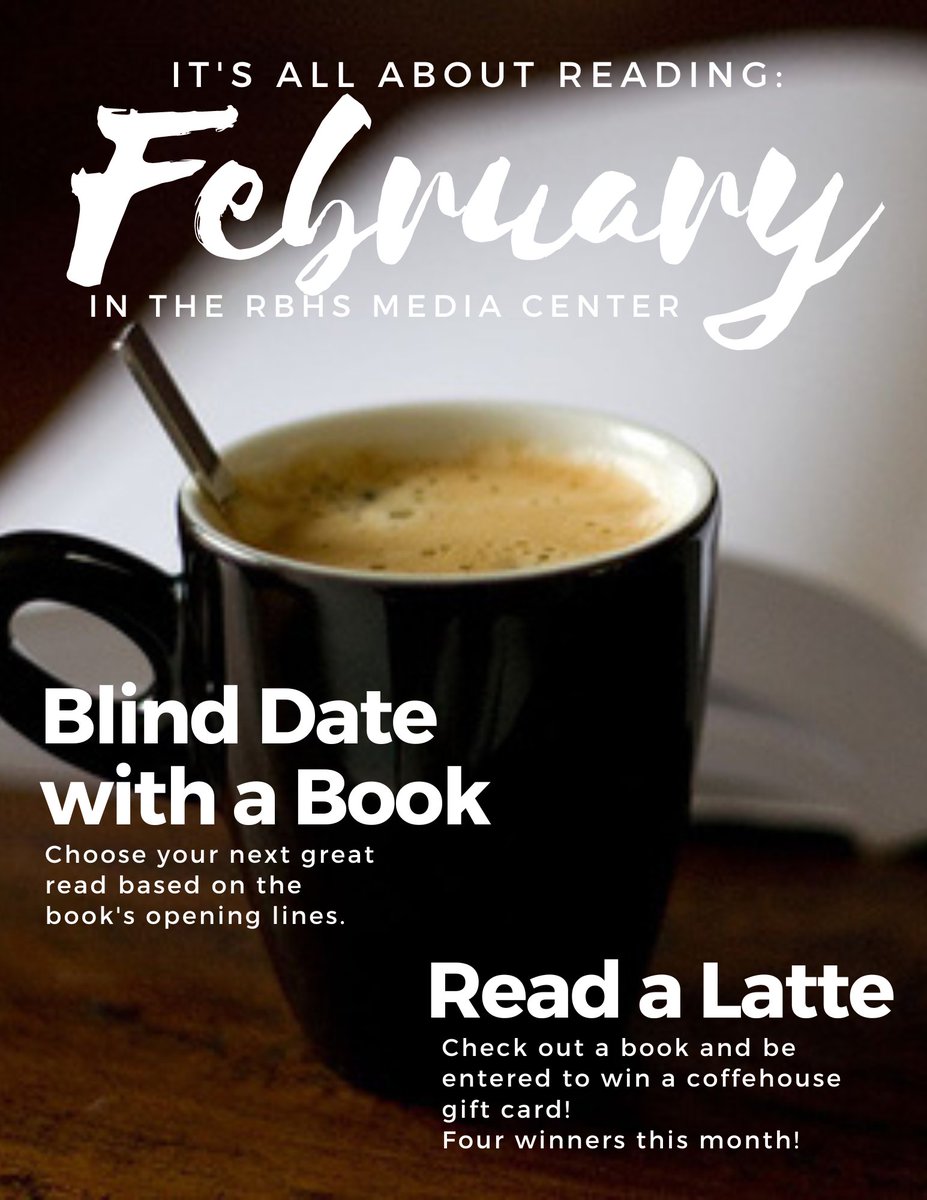 Come down and check out what's happening in February in the RBHS Media Center.  See you soon!  #RockBridgeRocks