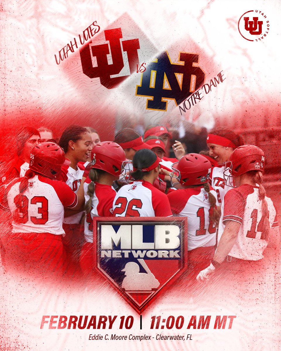 Utah Softball (@utah_softball) on Twitter photo ๐๐๐ ๐๐ฉ๐๐จ ๐๐ง๐ ๐๐ค๐๐ฃ๐ ๐ฉ๐ค ๐๐๐ ๐๐๐ค๐ฌ!
Utah's Feb. 10 matchup against Notre Dame will be the first-ever live collegiate softball game broadcast on <a href="/MLBNetwork/">MLB Network</a>!
๐ฐ: bit.ly/3Uk8g0H
#GoUtes ๐๐๐ ๐๐ฉ๐๐จ ๐๐ง๐ ๐๐ค๐๐ฃ๐ ๐ฉ๐ค ๐๐๐ ๐๐๐ค๐ฌ!
Utah's Feb. 10 matchup against Notre Dame will be the first-ever live collegiate softball game broadcast on <a href="/MLBNetwork/">MLB Network</a>!
๐ฐ: bit.ly/3Uk8g0H
#GoUtes