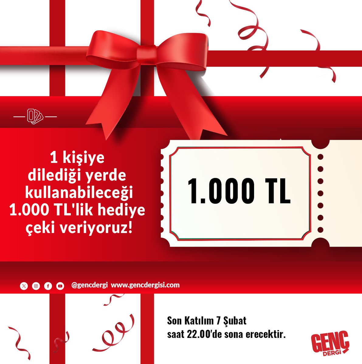 GENÇ'te Harika Çekiliş Var! 🥳

1 kişiye dilediği yerde kullanabileceği 1.000 TL'lik hediye çeki veriyoruz! 😎

Çekilişe katılmak için yapmanız gerekenler ⤵️