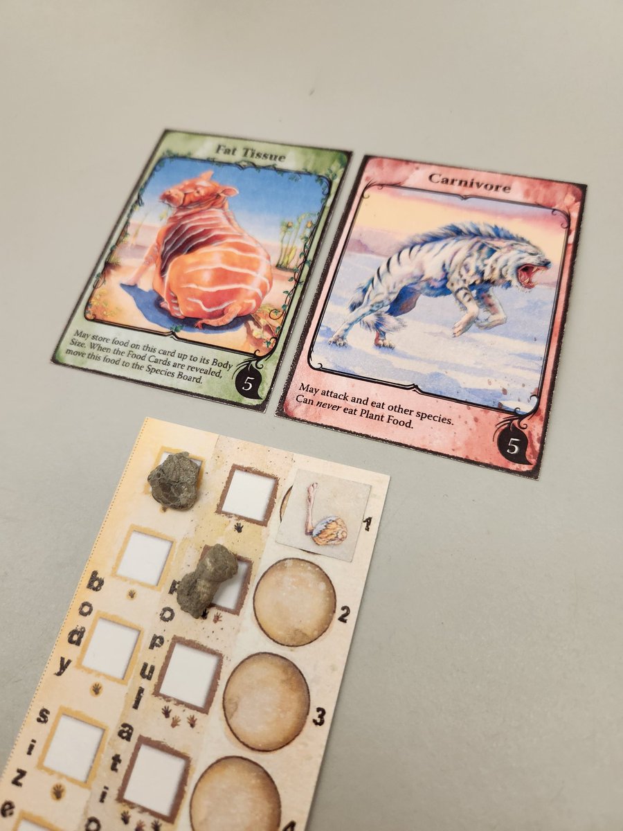 Paleontology class this week is playing the evolution board game! Got four different games going on and enjoying seeing the horrific things students are evolving.