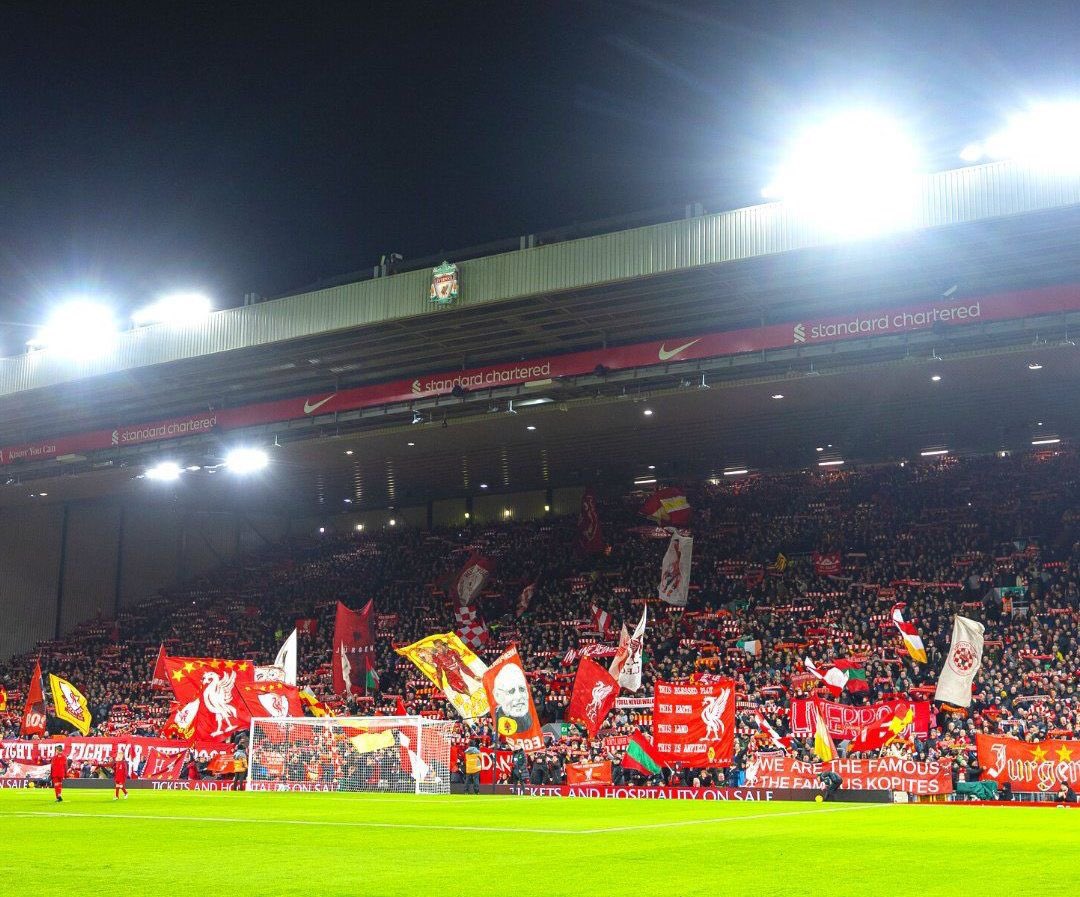 Another great night from the whole of Anfield last night. Well in to everyone who makes the ground, and The Kop, the place it is.

There’s no reason The Kop can’t look like that every game. We’ve always got flags left over, and anyone is welcome to come down and help.
