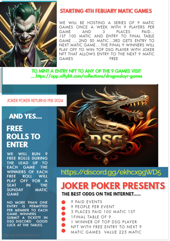 DragonSlayr2020's tweet photo. Come join us for free ...
poker web2 web3 games new and old games https://t.co/5n365pKijS https://t.co/tRoCROmzpA