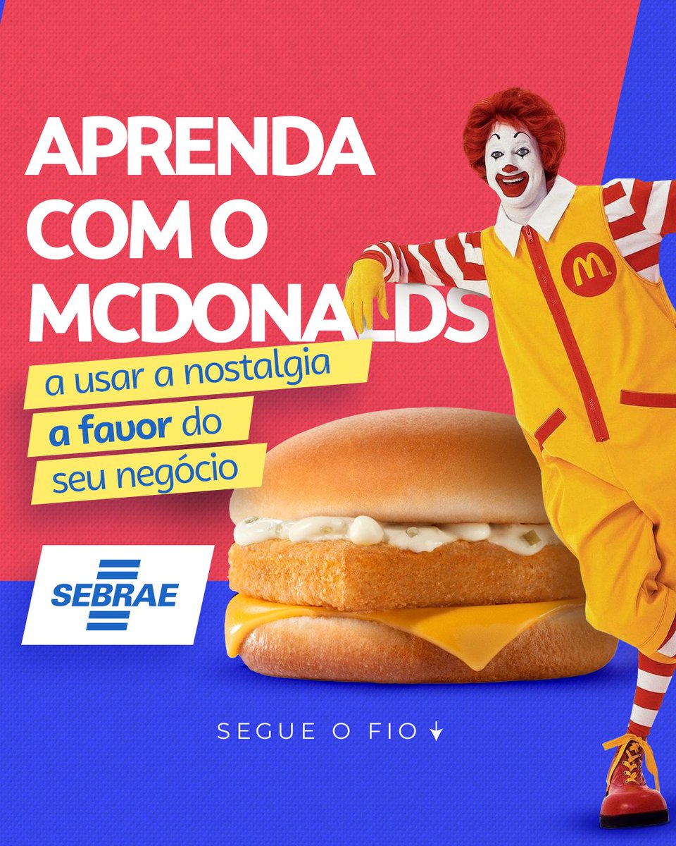 sebrae's tweet image. 🐟 Depois de quatro anos, o McFish está de volta ao cardápio do McDonald&apos;s e abalou as redes sociais na última semana. E sabe por que esse relançamento deu tão certo?
Vou te ensinar a usar essa estratégia nostálgica no seu negócio. Segue o #FioSebrae