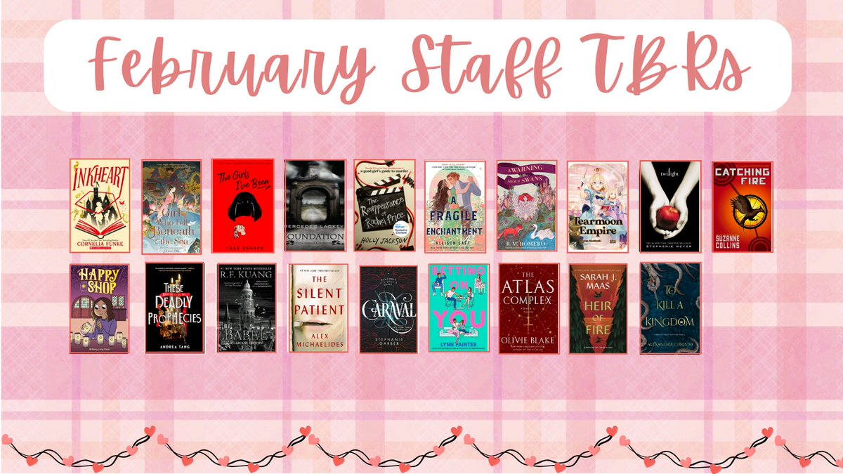 pinereadsreview's tweet photo. New month means new books to read! Check out what our staff is planning on reading in February here: https://t.co/oYH8qeot5C 💗📚 https://t.co/Pa5lARxC58