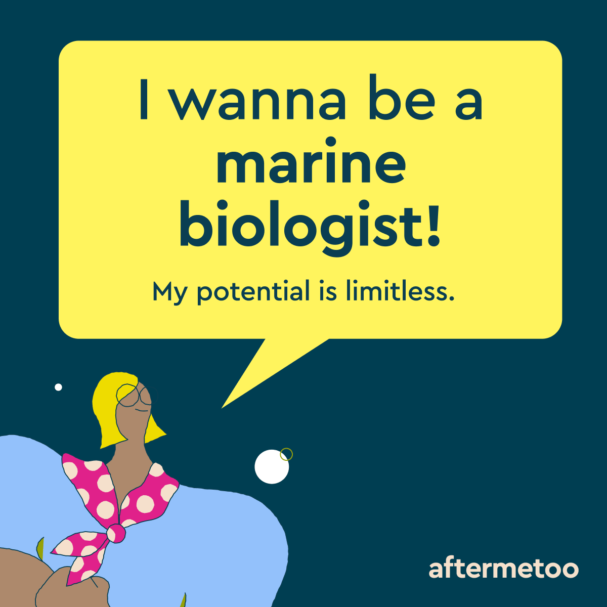 🌊 Oceans of opportunity! 🌊

'I wanna be a marine biologist!' - Let's build a future where career dreams aren't drowned out by harassment. Dive into the possibilities!

#Aftermetoo #MyPotentialIsLimitless #MarineDreams